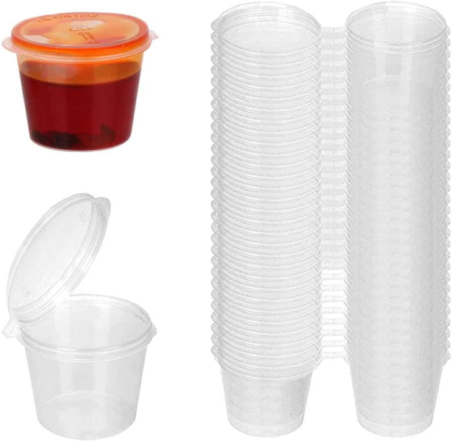 Plastic Cup 50Pcs - Disposable Clear Plastic Sauce Cups with
