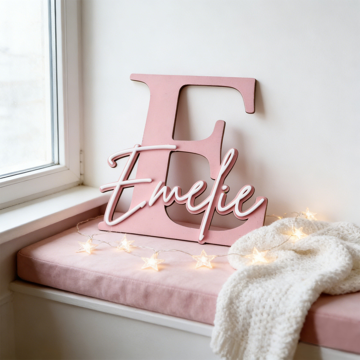 Eve Party - 1pc Double-layer Wooden Name Decoration Plaque,