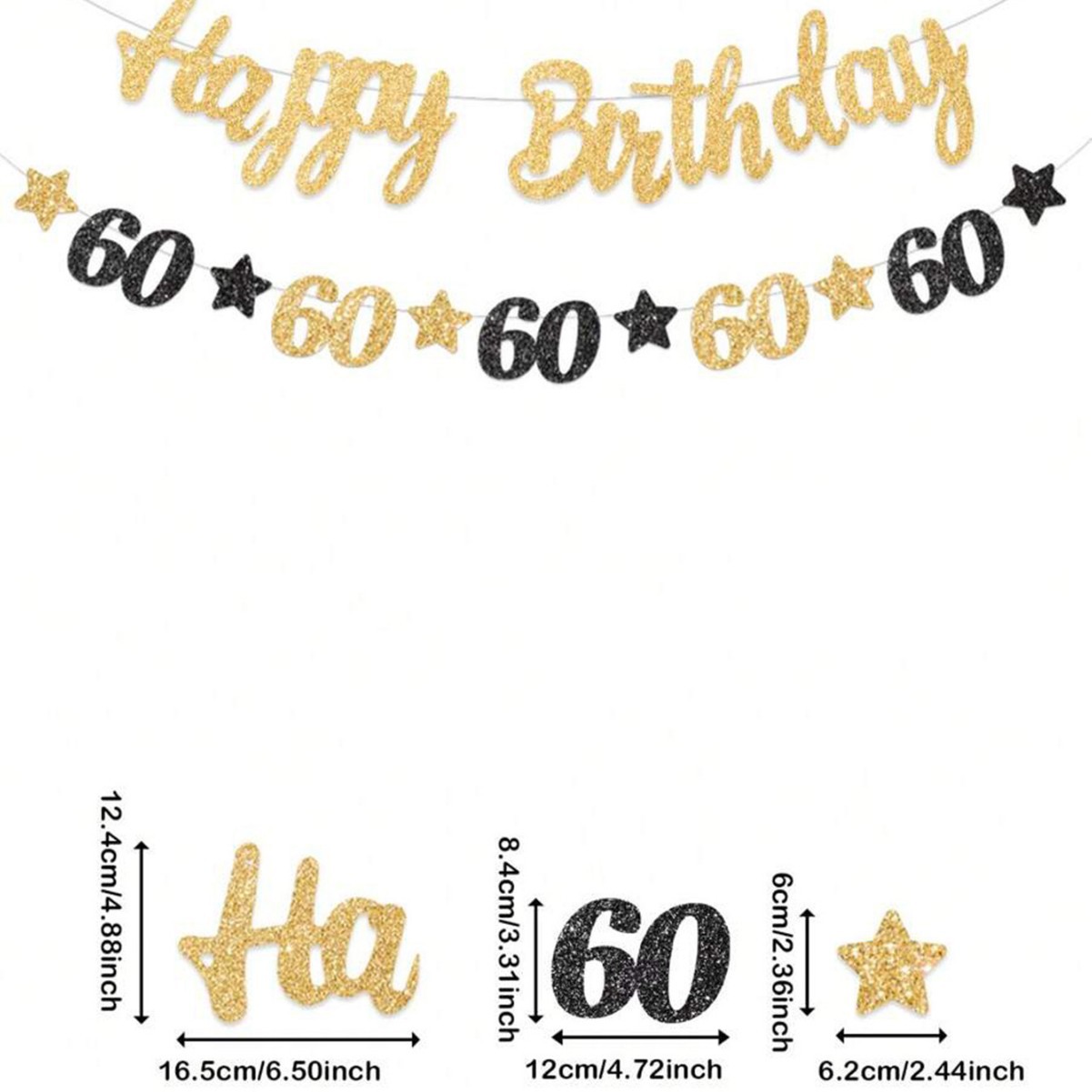 Black and Gold 60th Birthday P - Party Banner Gold review and price