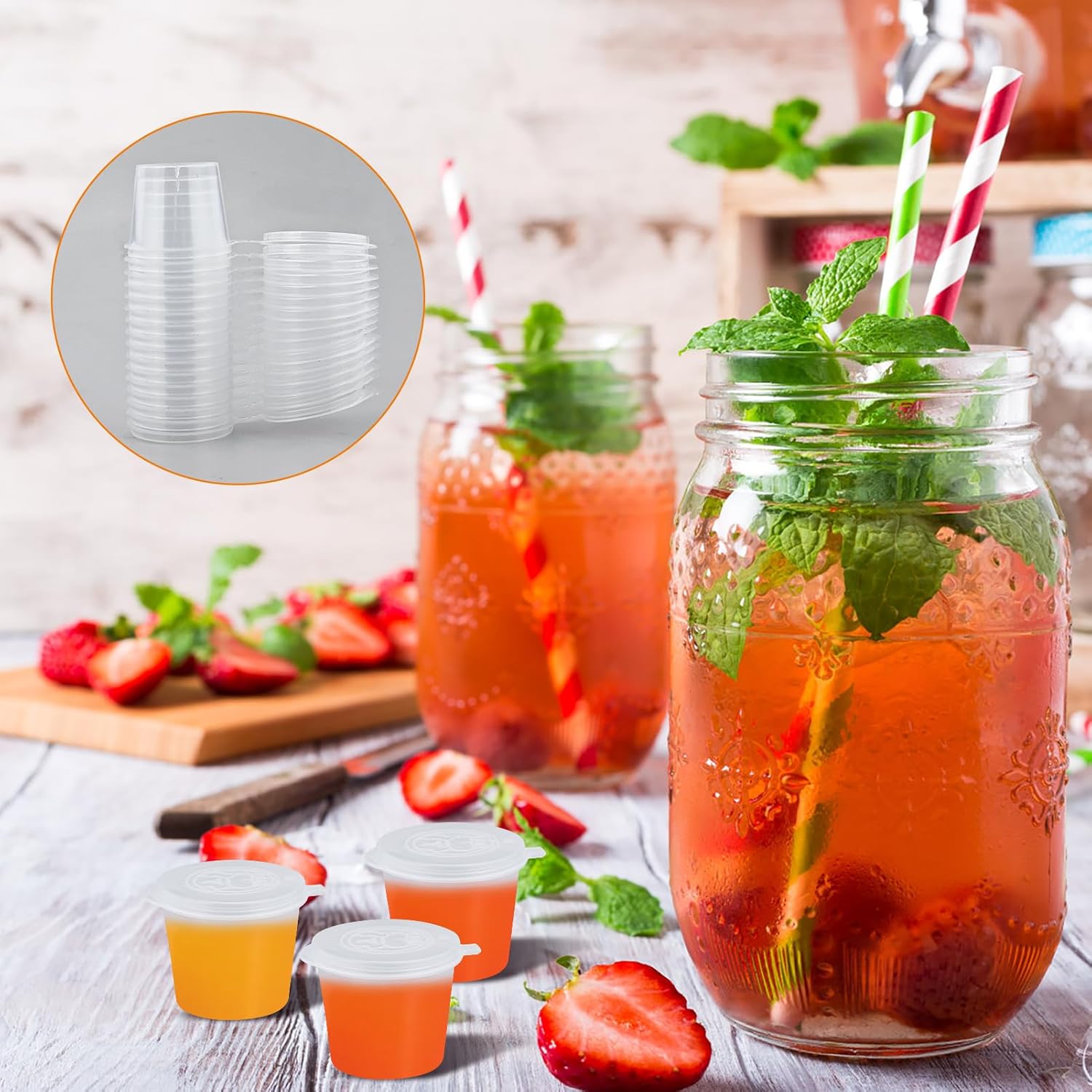 Disposable Clear Plastic Sauce - Plastic Cup 50Pcs review and price