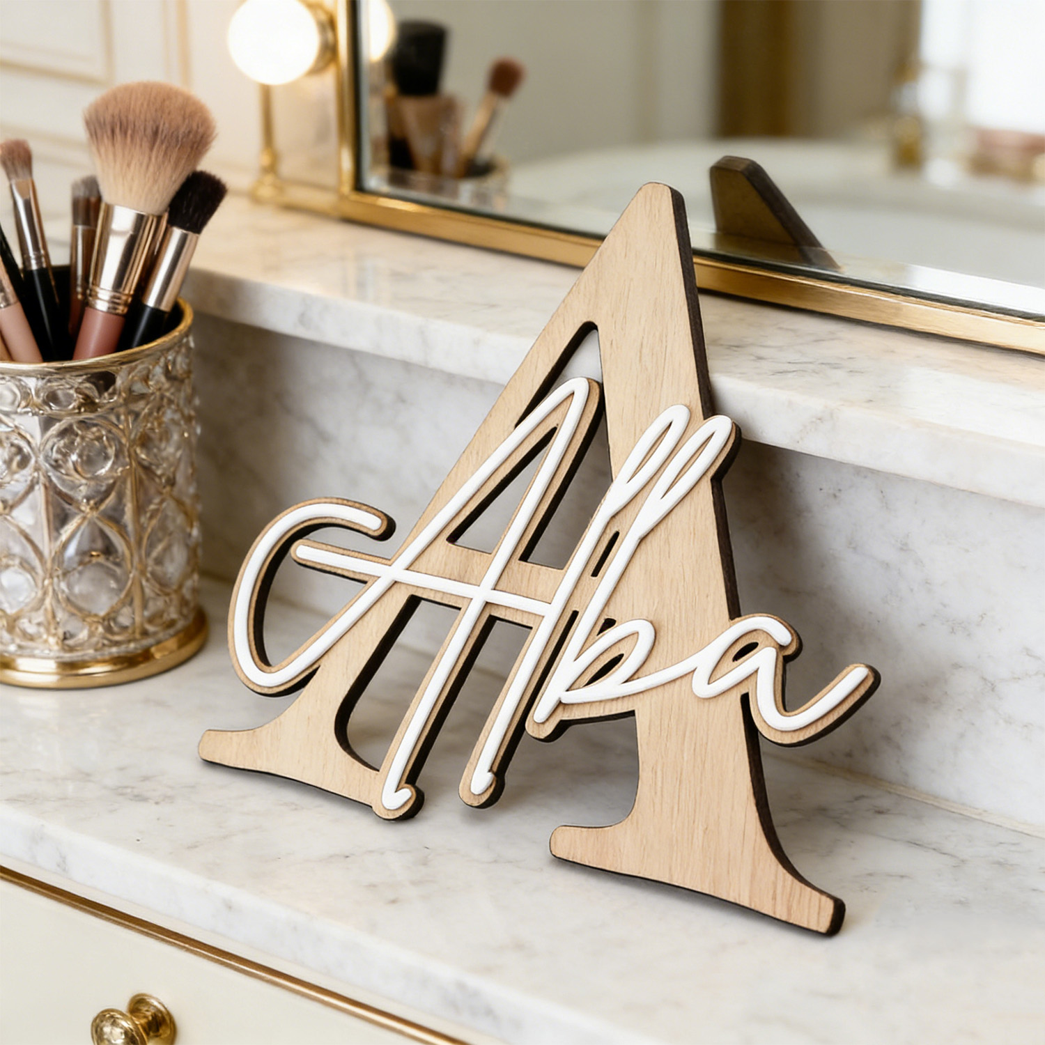 1pc Double-layer Wooden Name D - Eve Party review and price